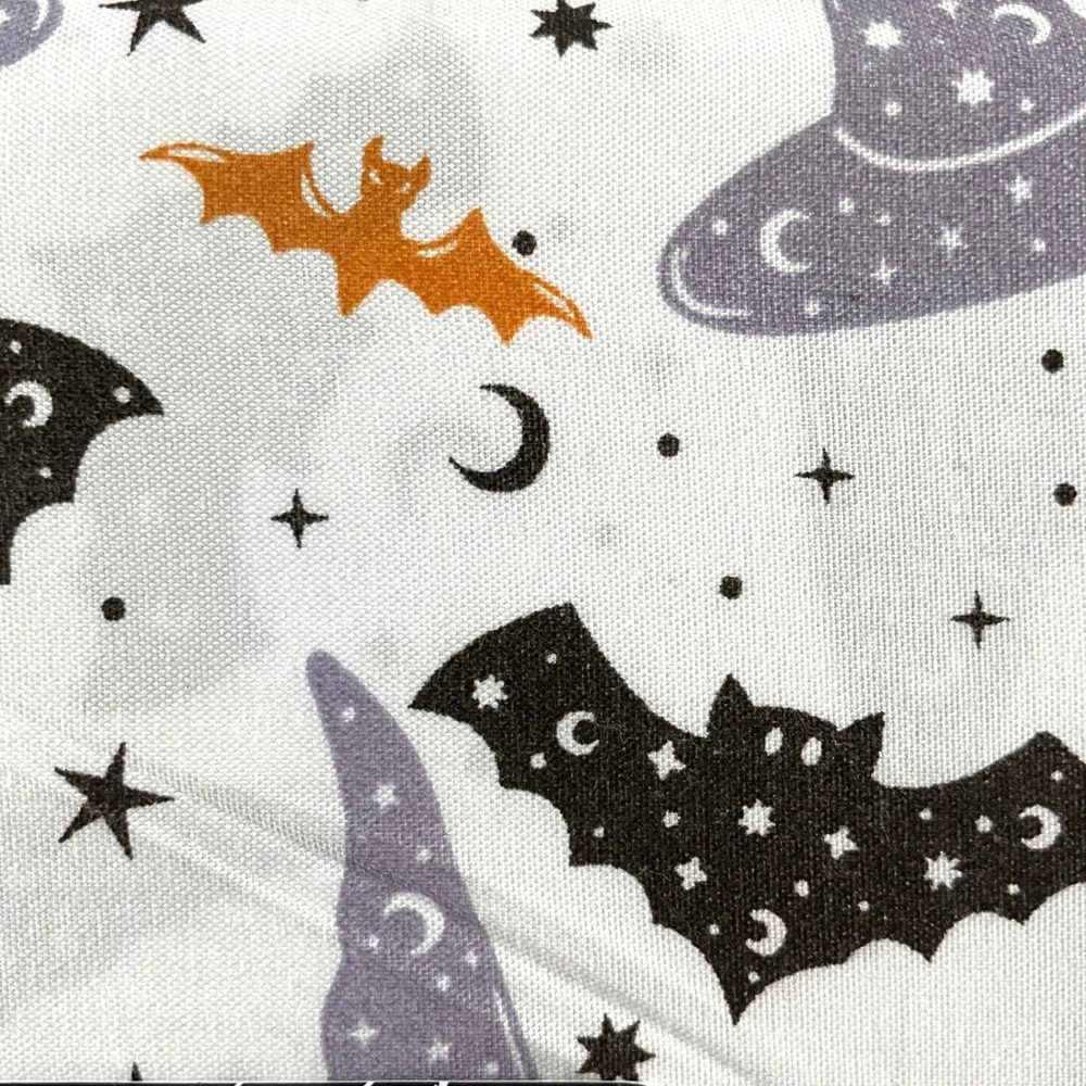 Mellow & Mod Halloween Full Sheet Set 4pc Witch Hat Bats Stars Purple Orange NEW
